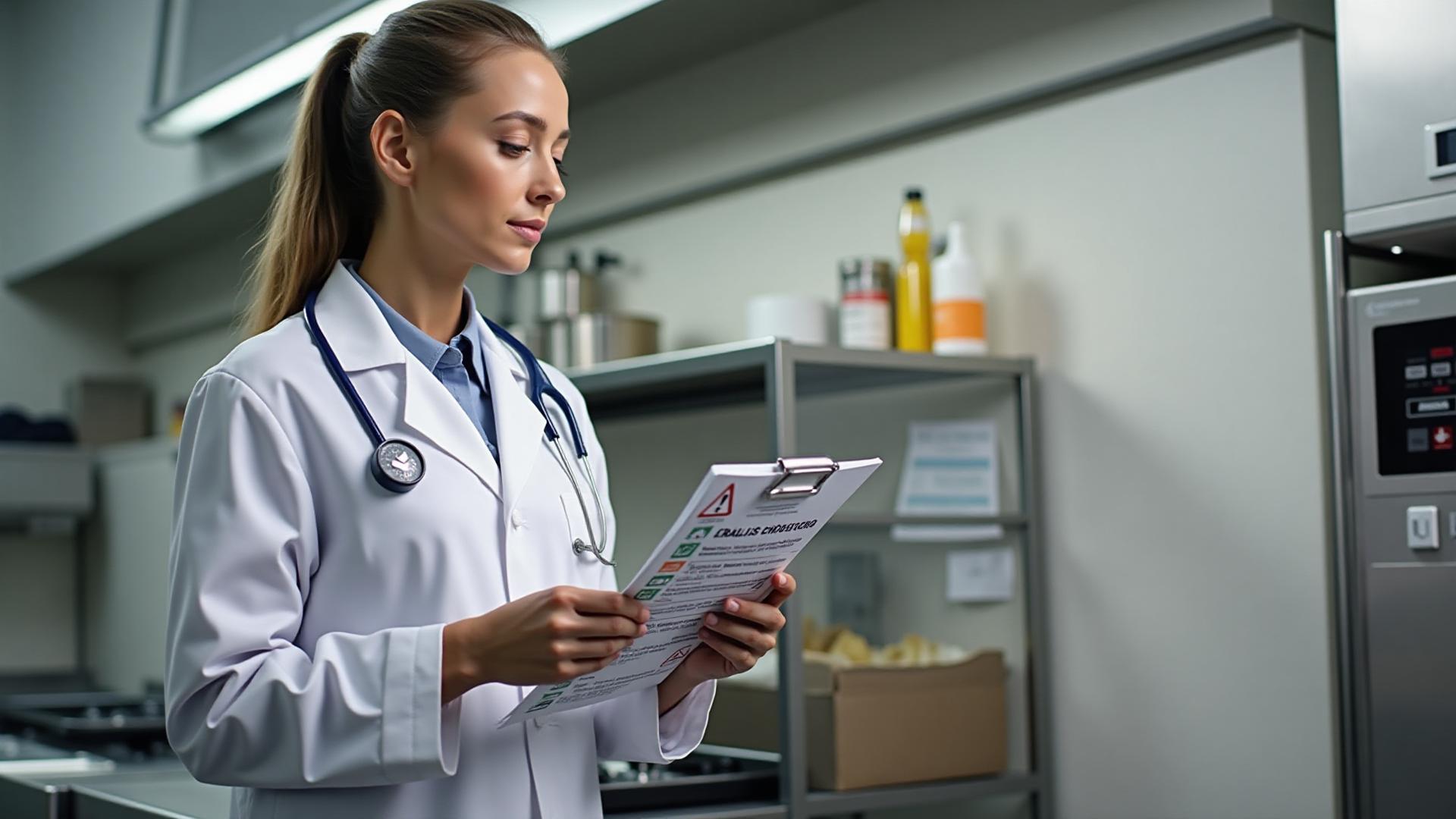 Food safety inspection checklist with critical violations highlighted