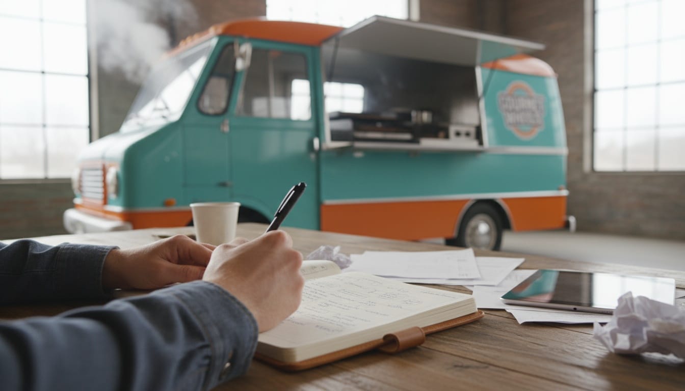 Food business owners reviewing a working business plan