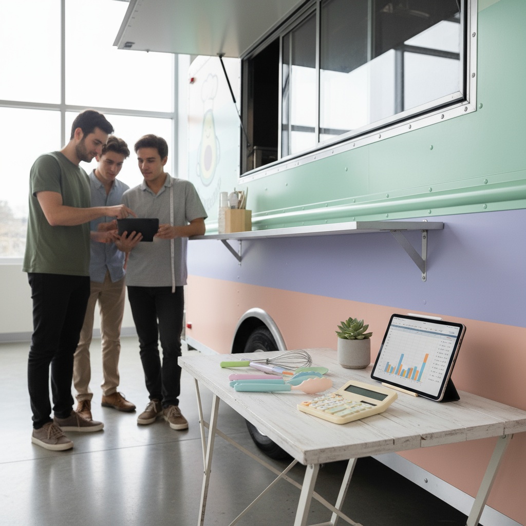 A vibrant food truck ready for business, representing startup investment