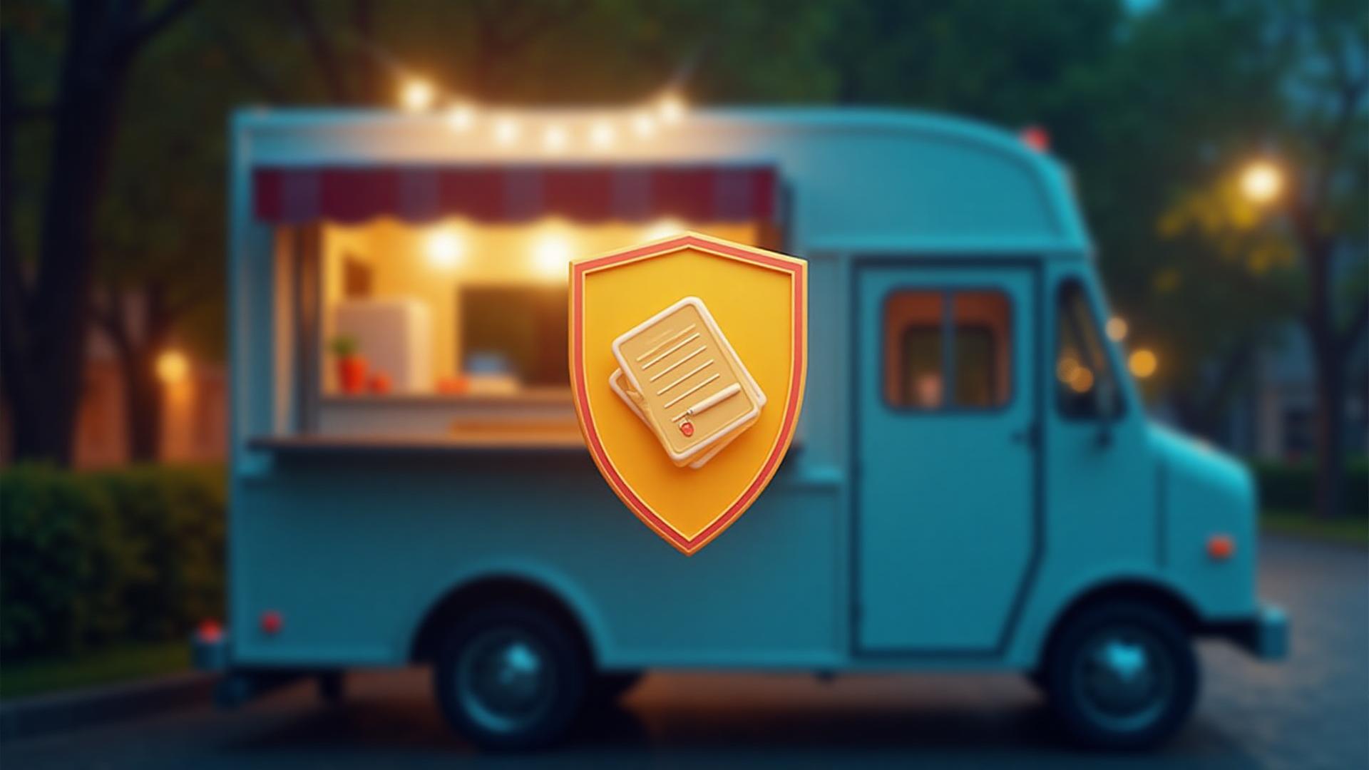 Food truck insurance documents with protective shield