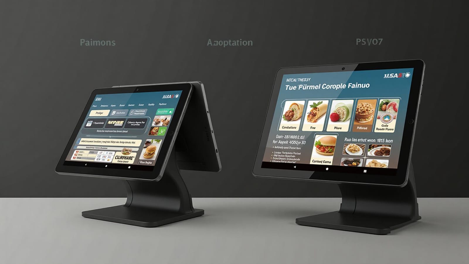 Tablet point-of-sale system at a mobile food counter